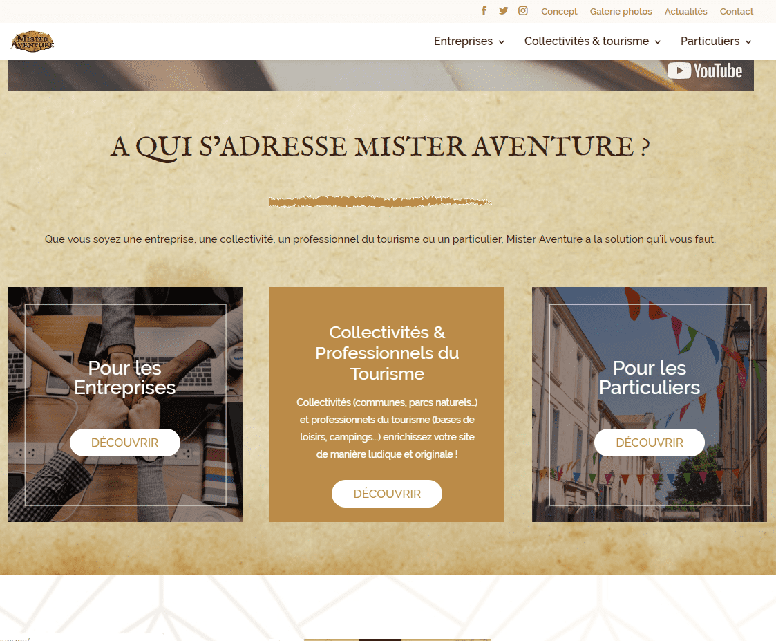 page site mister aventure